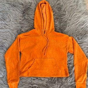 FOREVER 21 gold crop top hoodie